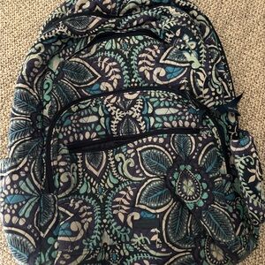 Vera Bradley Teal and Navy Floral Backpack